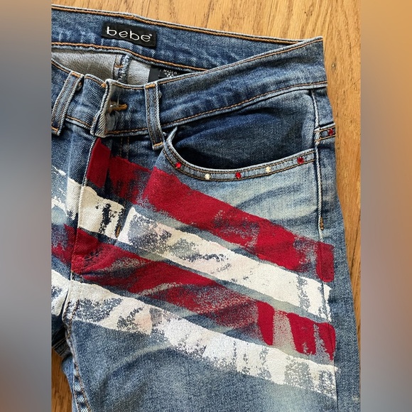 Bebe 90’s American flag jeans - Picture 5 of 9